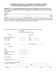 Temporary Beer Event Permit Application - Utah, Page 7
