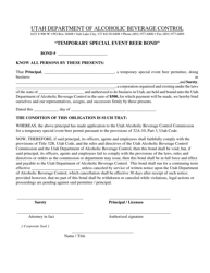 Temporary Beer Event Permit Application - Utah, Page 9