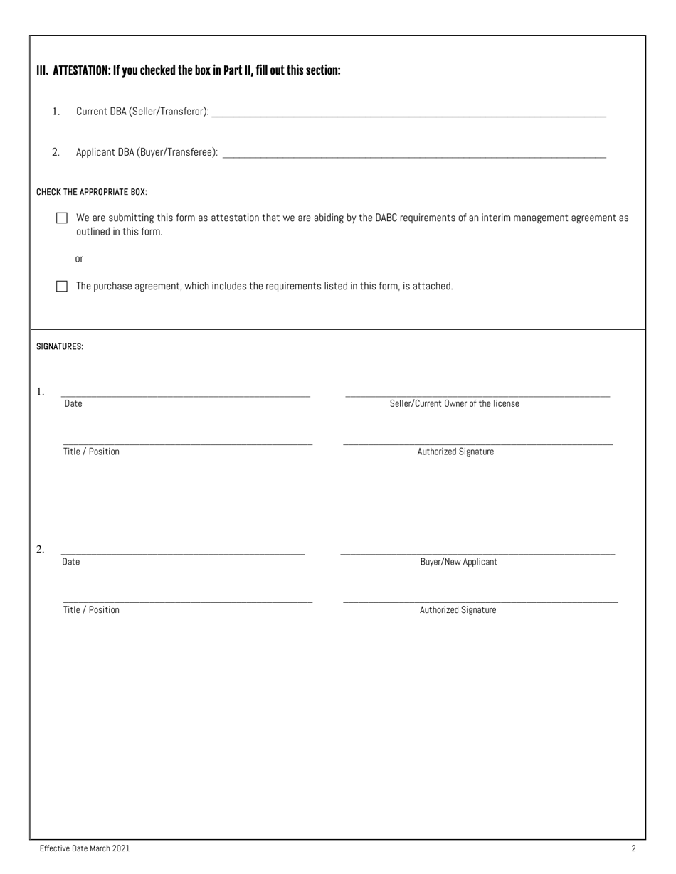 Transfer of License Interim Management Agreement - Utah, Page 2