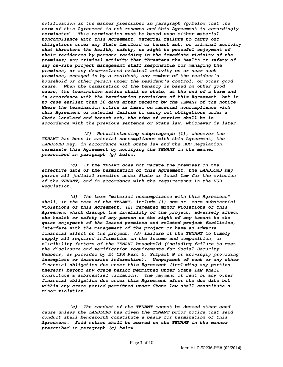Form HUD-92236-PRA 811 Project Rental Assistance Lease Supportive Housing for Persons With Disabilities, Page 3
