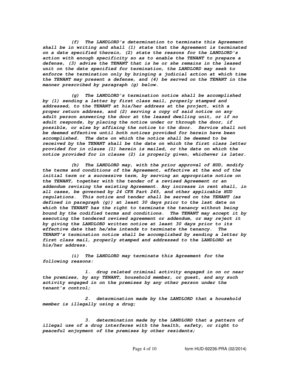 Form HUD-92236-PRA 811 Project Rental Assistance Lease Supportive Housing for Persons With Disabilities, Page 4