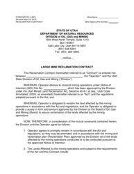 Document preview: Form MR-RC (LMO) Large Mine Reclamation Contract - Utah