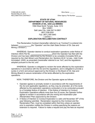 Document preview: Form MR-RC (EXP) Exploration Reclamation Contract - Utah