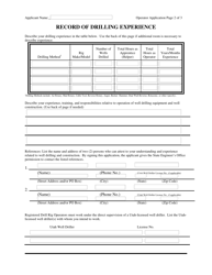 Application for Drill Rig Operator Registration - Utah, Page 2