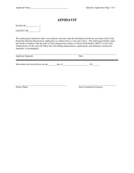 Application for Pump Rig Operator Registration - Utah, Page 3