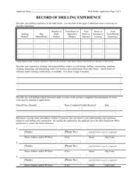 Application for Water Well Drillers License - Utah, Page 2