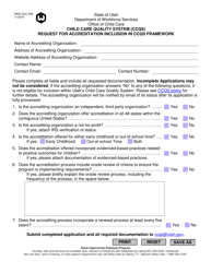 Form DWS-OCC595 Request for Accreditation Inclusion in Ccqs Framework - Utah