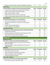 Form DWS-OCC590 School-Age Classroom Self-evaluation - Utah, Page 3