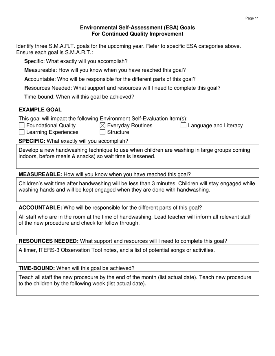 Form DWS-OCC589 Preschool Classroom Self-evaluation - Utah, Page 11