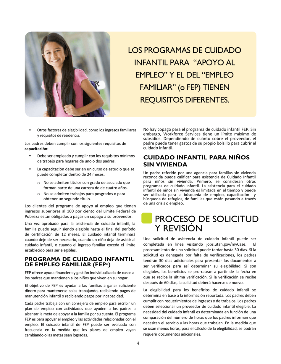Guia Para Proveedores De Cuidado Infantil - Utah (Spanish), Page 4