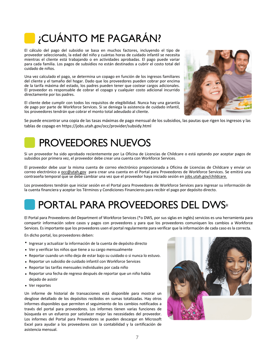Guia Para Proveedores De Cuidado Infantil - Utah (Spanish), Page 7