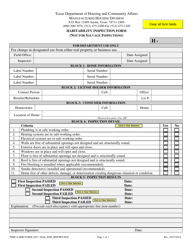 Document preview: MHD Form 1047 Habitability Inspection Form - Texas