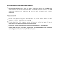 Application for Nonprofit Owner-Builder Housing Provider Certification - Texas Bootstrap Loan Program - Texas, Page 4