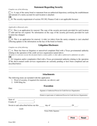 Form 2801 Registration Statement for a Credit Services Organization - Texas, Page 4