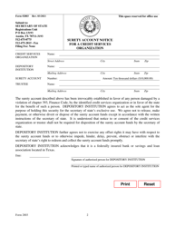 Form 2803 Surety Account Notice for a Credit Services Organization - Texas, Page 2