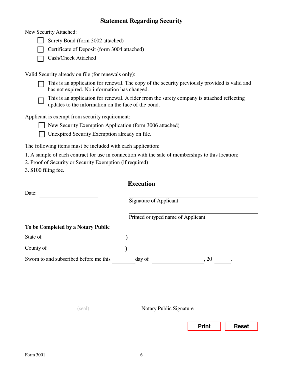 Form 3001 Health SPA Registration Application / Renewal - Texas, Page 6