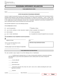 Form 7-13 Reasonable Impediment Declaration - Texas, Page 2
