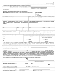 Form 2-23 Declaration of Write-In Candidacy for City, School or Other Political Subdivisions - Texas (English/Spanish)
