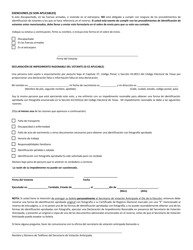 Formulario 5-22A Aviso Al Votante Que Debera Mostrar Identificacion (Para Quienes Votaran Por Correspondencia) - Texas (Spanish), Page 2