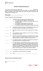 Form AW5-42 Notice of Rejected Ballot - Texas (English/Spanish)