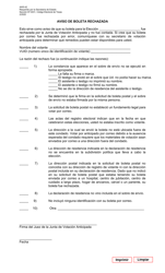 Form AW5-42 Notice of Rejected Ballot - Texas (English/Spanish), Page 2