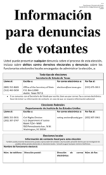 Form 7-7A Voter Complaint Information Poster - Texas (English/Spanish), Page 2