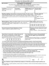 Form B3-1-41 Statement of Residence - Texas (English/Spanish)