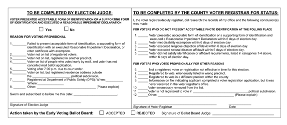 Form AW7-15 Affidavit of Provisional Voter - Texas (English/Spanish), Page 2