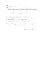 Document preview: Form C34W Notice of First Meeting of Precinct Executive Committee - Texas