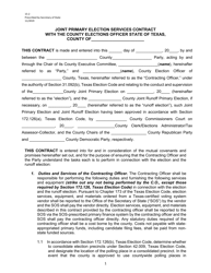 Document preview: Form 15-2 Joint Primary Election Services Contract - Texas