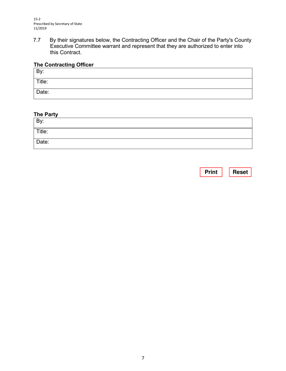 Form 15-2 Joint Primary Election Services Contract - Texas, Page 7