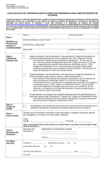 Form BW9-4 13.004 Request for Voter Registration Residential Address Confidentiality - Texas (English/Spanish), Page 2