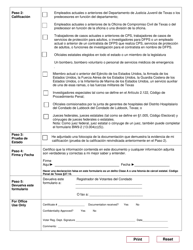Form 17-11 (BW9-3) Confidentiality Request for Voter Registration Purposes - Texas (English/Spanish), Page 4