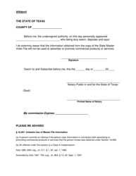 Voter Registration Public Information Request Form - Texas, Page 3