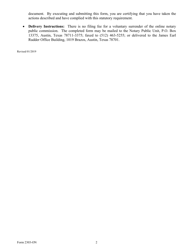 Form 2303-ON Voluntary Surrender of Texas Online Notary Public Commission - Texas, Page 2