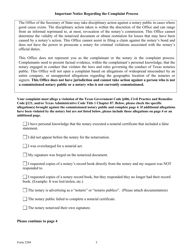 Form 2304 Notary Public Complaint - Texas, Page 3