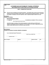 Form DWMRC-02A (ANP) Authorized Nuclear Pharmacist Training, Experience, and Preceptor Attestation - Utah, Page 3