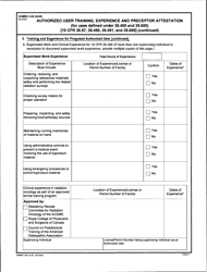 Form DWMRC-02A (AUS) Authorized User Training, Experience, and Preceptor Attestation (For Uses Defined Under 35.400 and 35.600) - Utah, Page 2