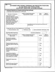 Form DWMRC-02A (AUS) Authorized User Training, Experience, and Preceptor Attestation (For Uses Defined Under 35.400 and 35.600) - Utah, Page 3