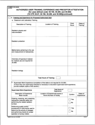 Form DWMRC-02A (AUD) Authorized User Training, Experience, and Preceptor Attestation (For Uses Defined Under 35.100, 35.200, and 35.500) - Utah, Page 2