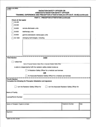 Form DWMRC-02A (RSO) Radiation Safety Officer or Associate Radiation Safety Officer Training, Experience and Preceptor Attestation - Utah, Page 6