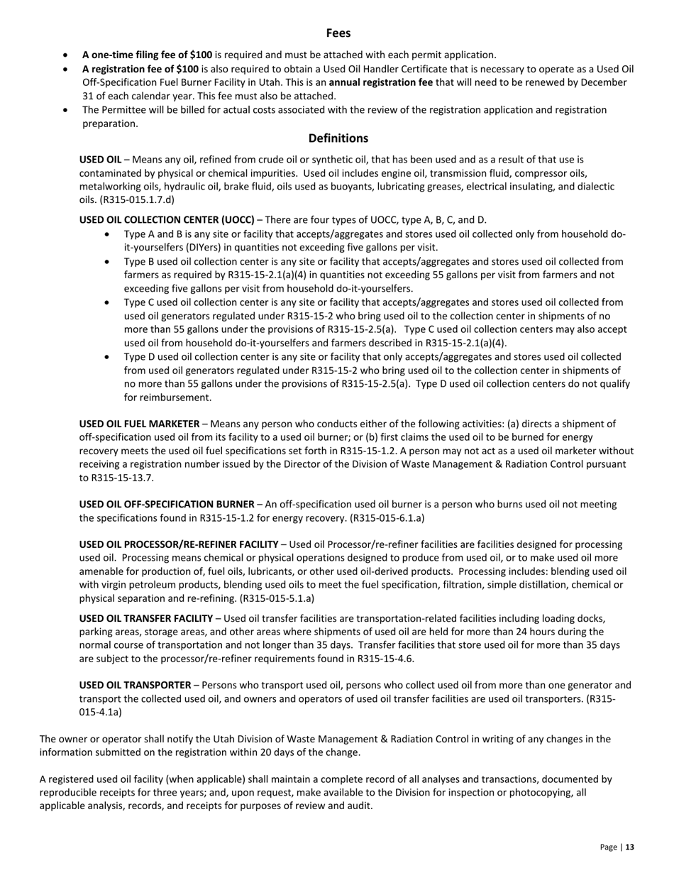 Used Oil off-Specification Fuel Burner Application - Utah, Page 13