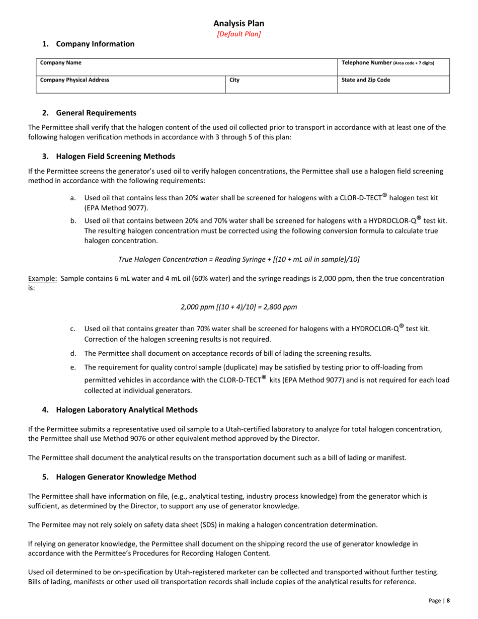 Used Oil off-Specification Fuel Burner Application - Utah, Page 8