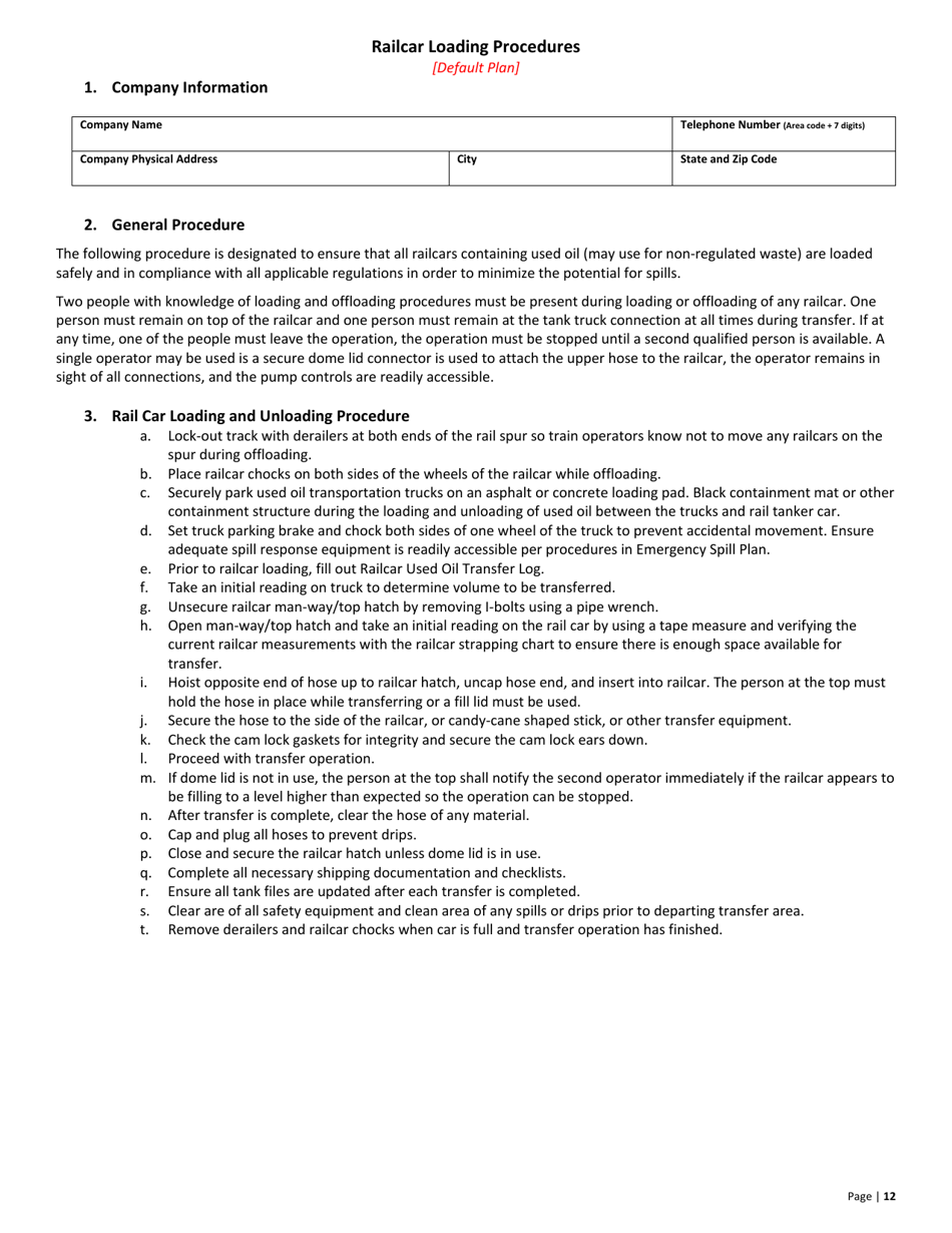 Used Oil Processor / Re-refiner Facility Application - Utah, Page 12