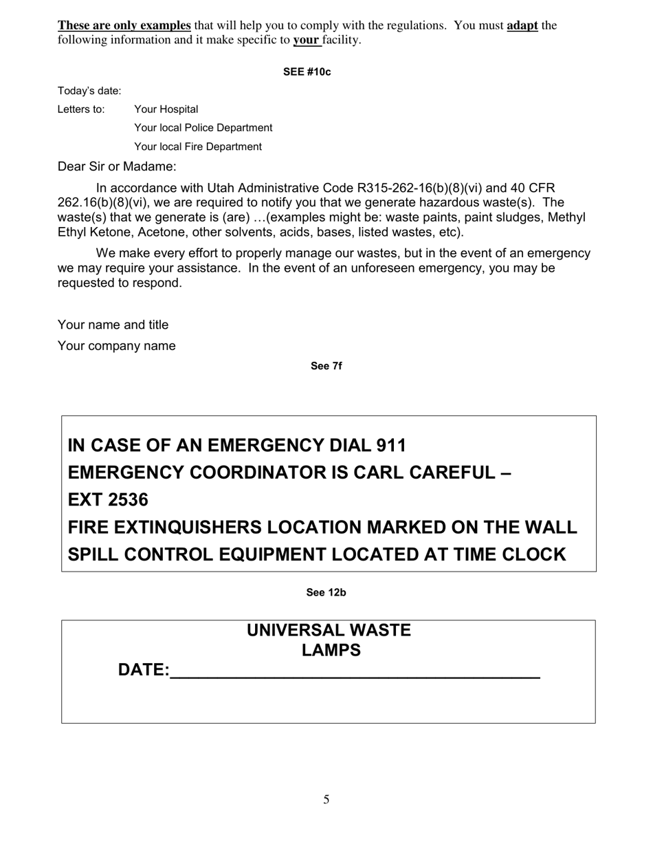 Utah DEQ Small Business Assistance Form - Utah, Page 5