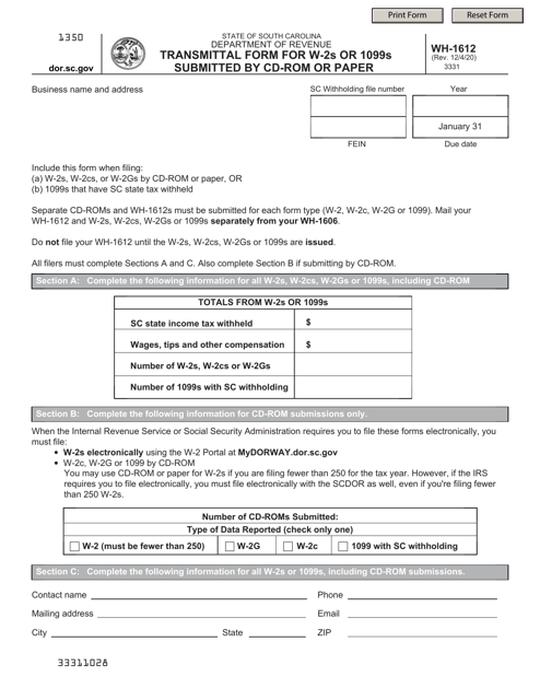 Form WH-1612  Printable Pdf