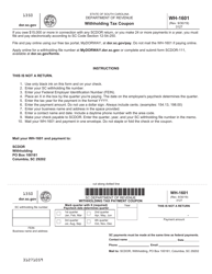 Form WH-1601 Withholding Tax Coupon - South Carolina