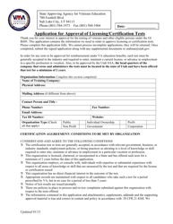 &quot;Application for Approval of Licensing/Certification Tests&quot; - Utah