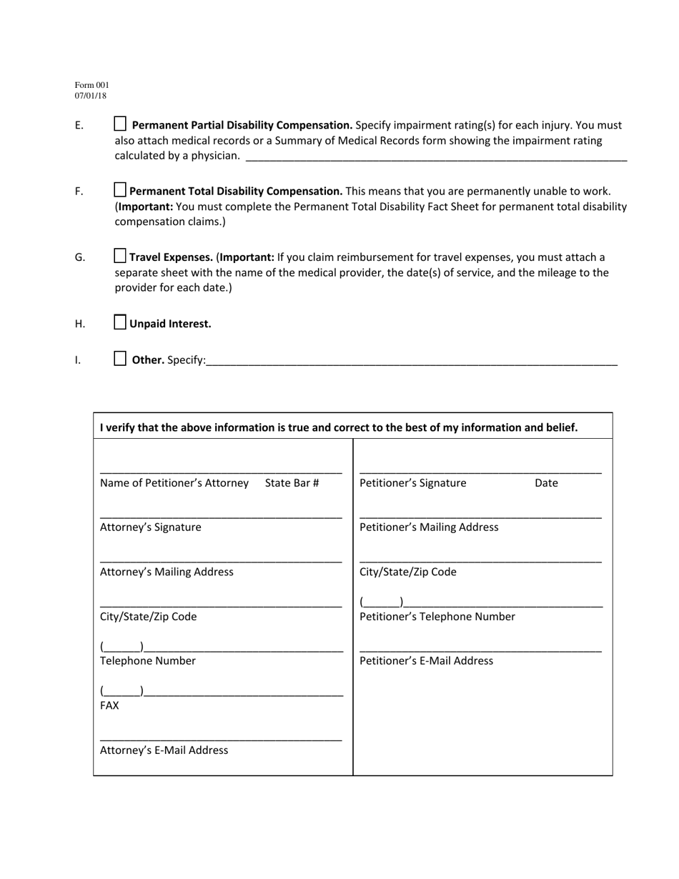 Form 001 Application for Hearing - Industrial Accident Claim - Utah, Page 3