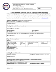 Document preview: Application for Approval of Ojt/Apprenticeship Programs - Utah